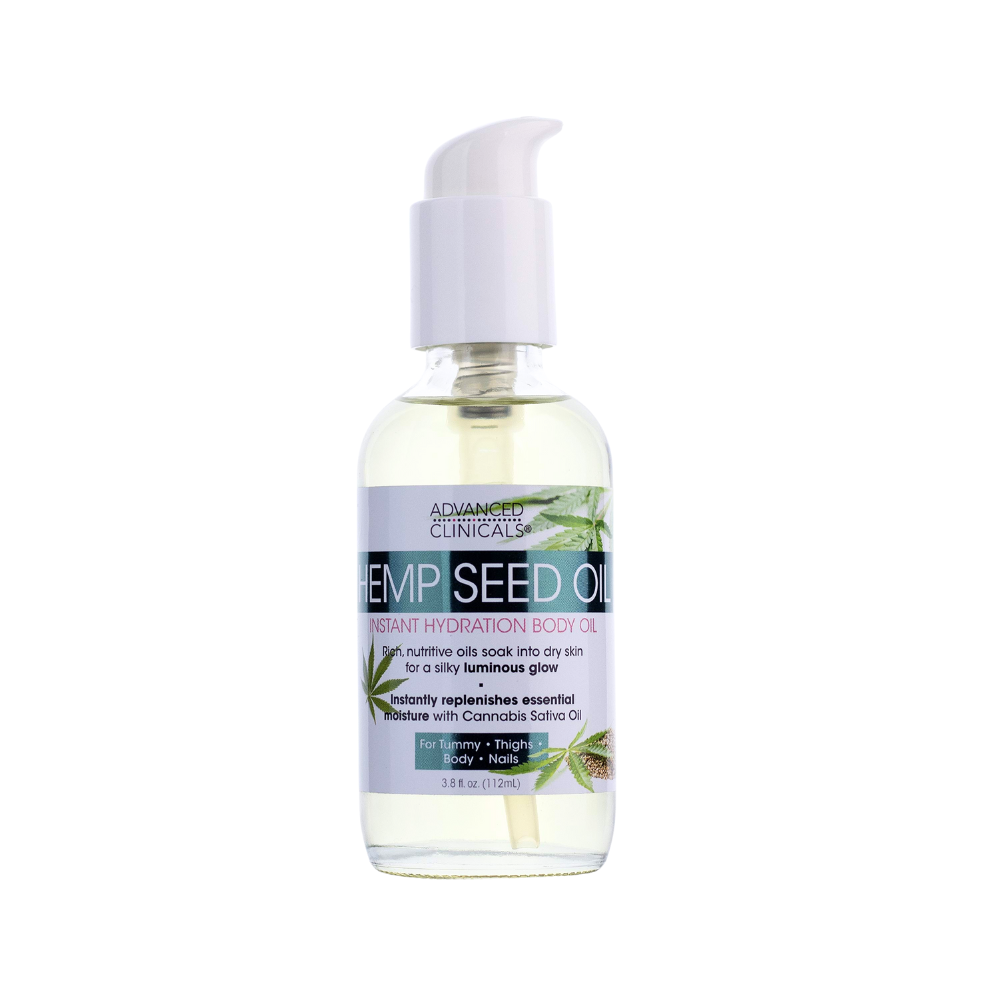 Advanced Clinicals Hemp Seed Instant Hydration Body Oil 3.8 oz