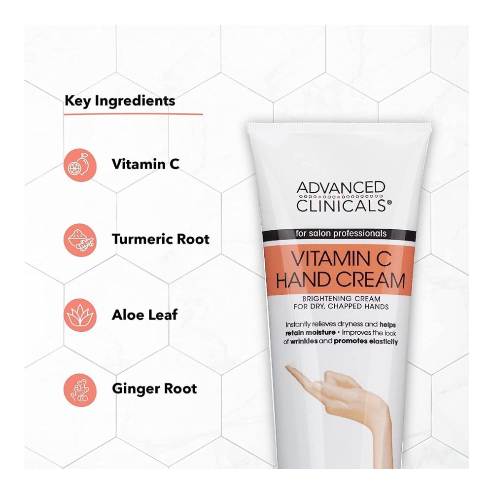Advanced Clinicals Vitamin C Hand Cream 8 oz