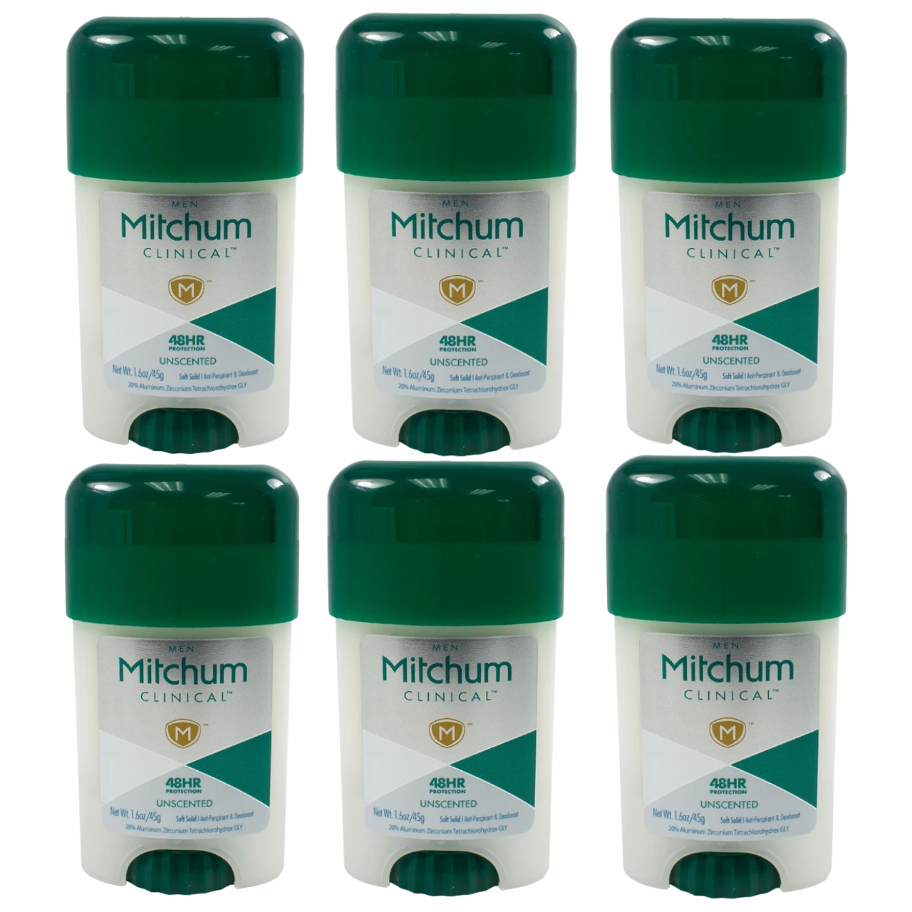 Mitchum Men Clinical Soft Solid Anti-Perspirant & Deodorant 1.6 oz - Unscented (6-Pack)