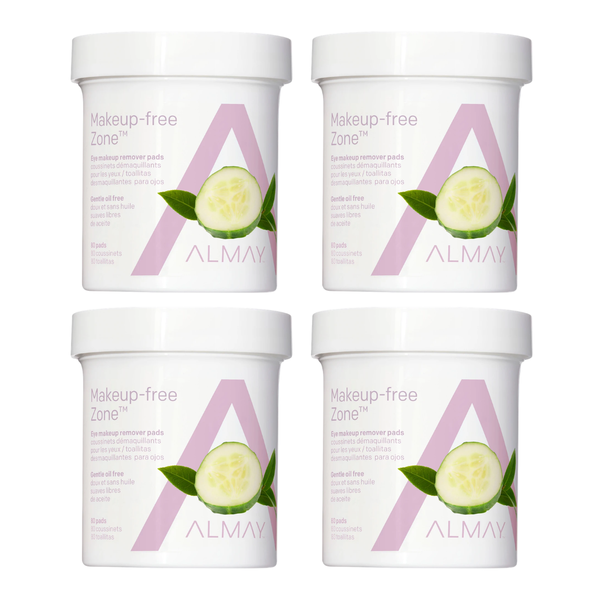 Almay Oil Free Gentle Eye Makeup Remover Pads, 80 ct (4-Pack)
