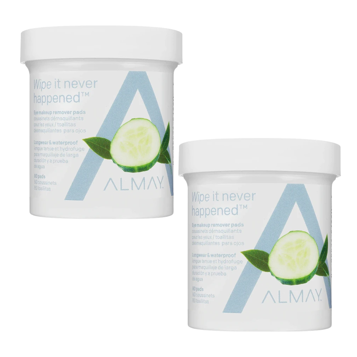 Almay Longwear & Waterproof Eye Makeup Remover Pads, 80 ct. (2-Pack)
