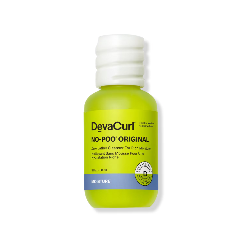 DevaCurl No-Poo Blue Anti-Brass Zero Lather Toning Cleanser, 3 fl oz (Travel Size)