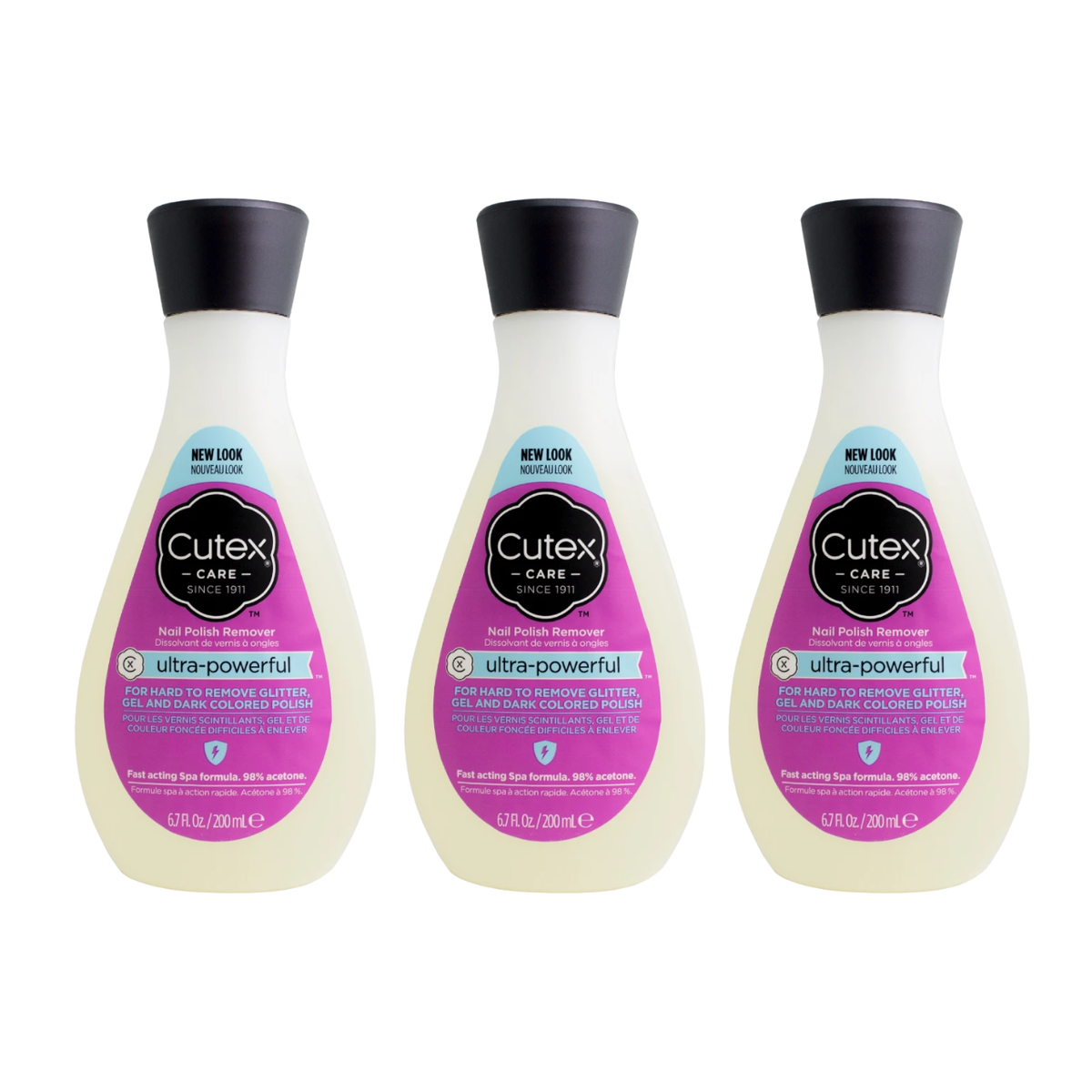 Cutex Ultra-Powerful Nail Polish Remover 6.7 fl oz (3-Pack)