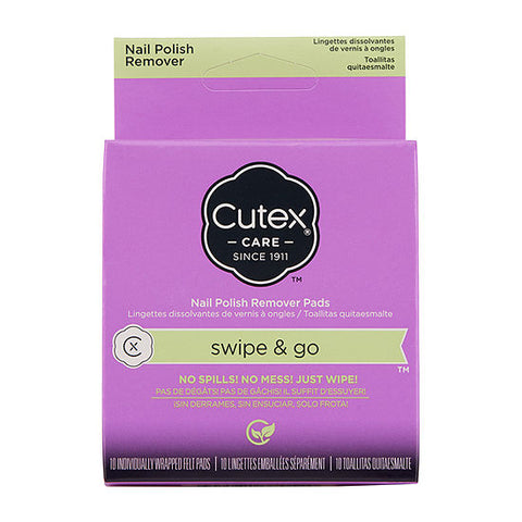 Cutex Swipe & Go Nail Polish Remover Pads, 10 ct