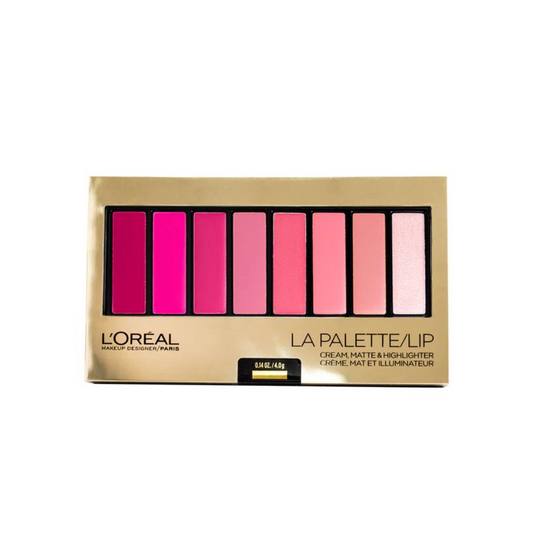 Loreal La Palette Lip 8-Pan Lipcolor Palette, Pink