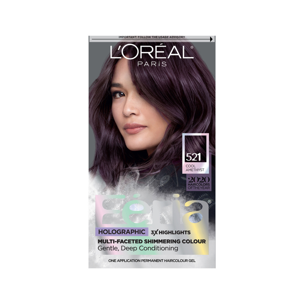 Loreal Feria High-Intensity Shimmering Color 521 Medium Cool Iridescent Brown (Cool Amethyst)