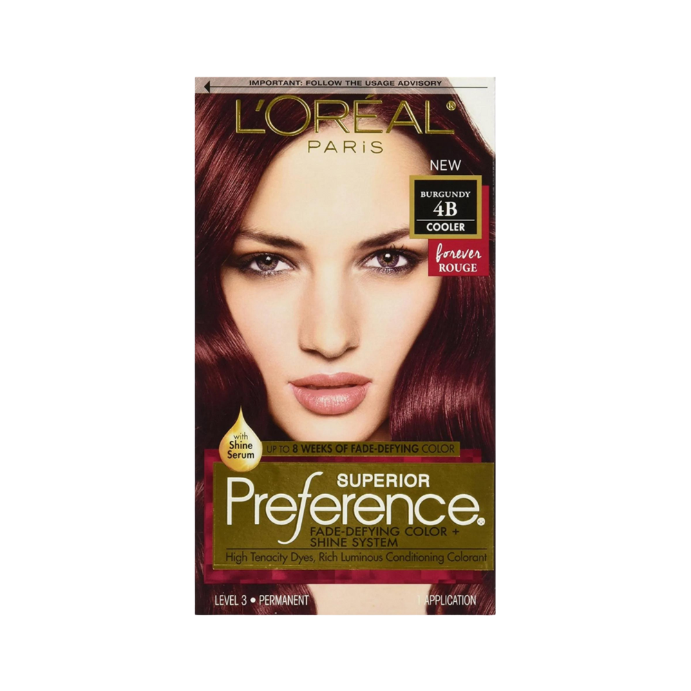 Loreal Superior Preference Fade Defying Color + Shine System 4B Burgundy