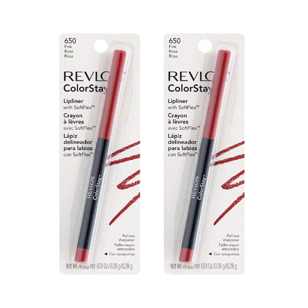 Revlon ColorStay Lipliner with SoftFlex, Pink 650 (Pack of 2)