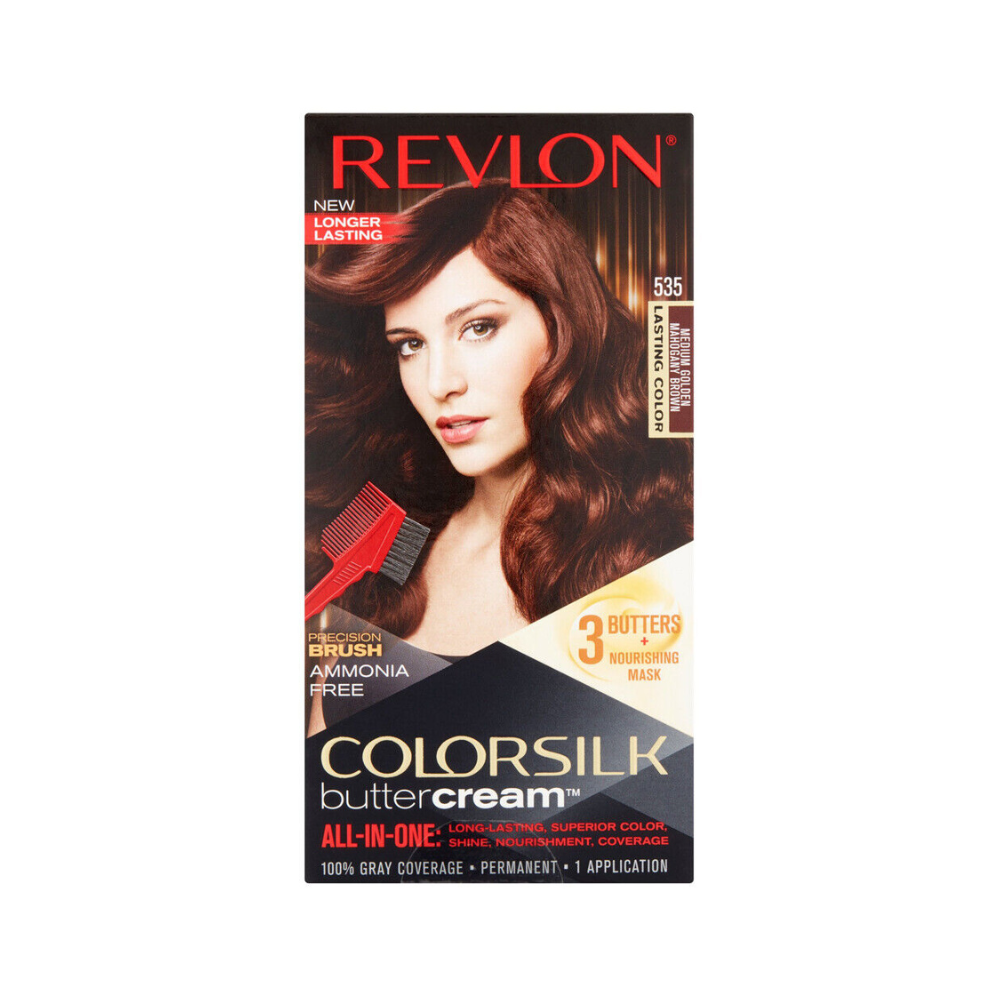 Revlon ColorSilk Buttercream All-in-One Permanent Haircolor 535 Medium Golden Mahogany Brown