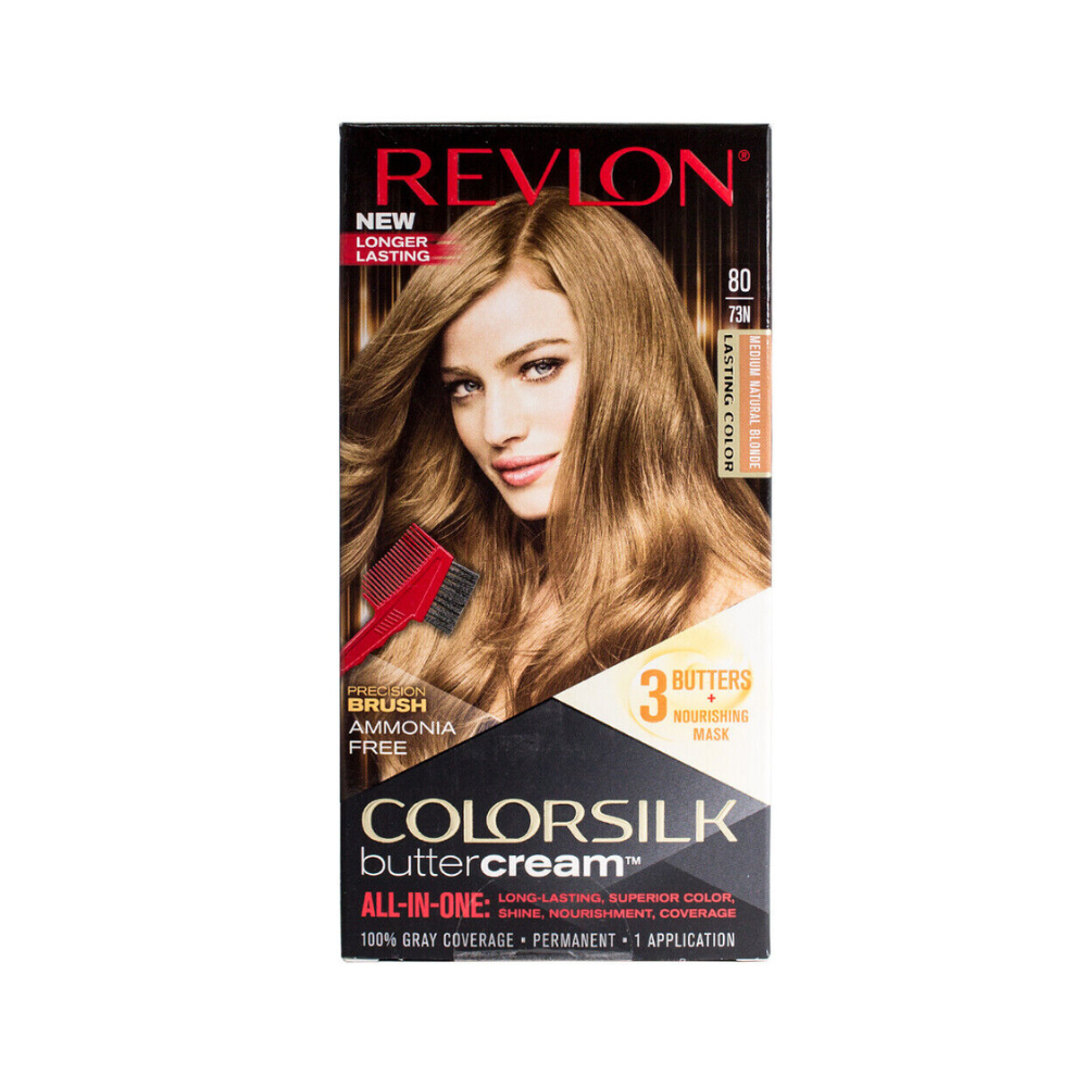 Revlon ColorSilk Buttercream All-in-One Permanent Haircolor 80 Medium Natural Blonde