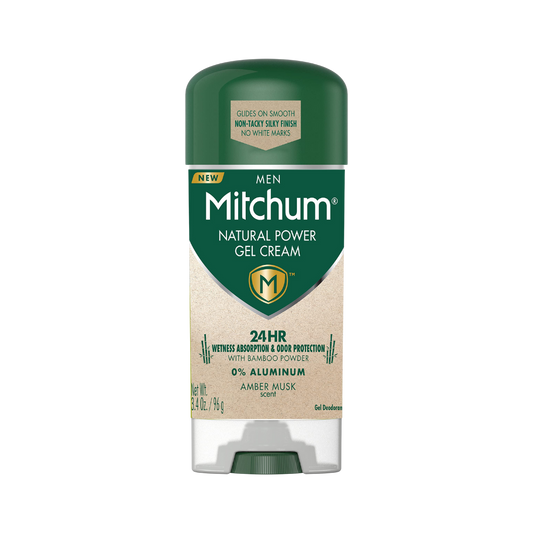 Mitchum Men Natural Power Gel Cream Deodorant, Amber Musk 3.4 oz