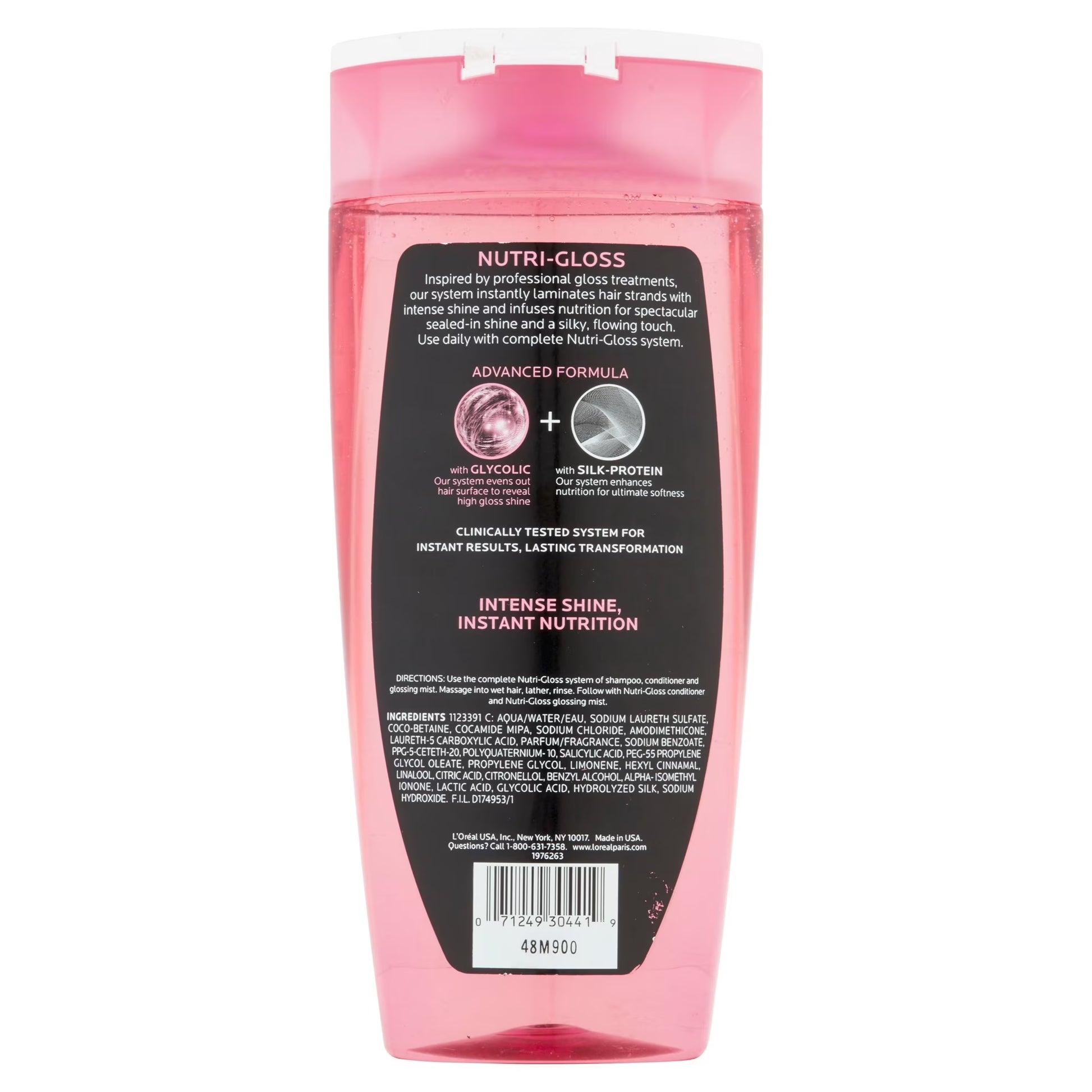 Loreal Nutri-Gloss High Shine Shampoo, 25.4 fl. oz. NO BMB