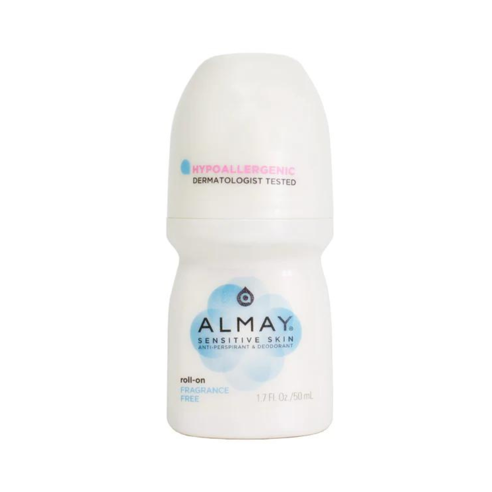 Almay Roll-On Anti-Perspirant & Deodorant for Sensitive Skin, Fragrance Free 1.7 fl oz