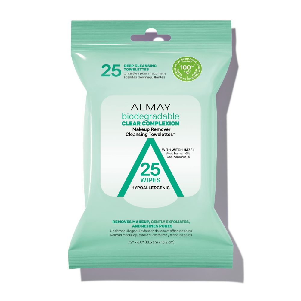 Almay Biodegradable Clear Complexion Makeup Remover Cleansing Towelettes - 25 ct