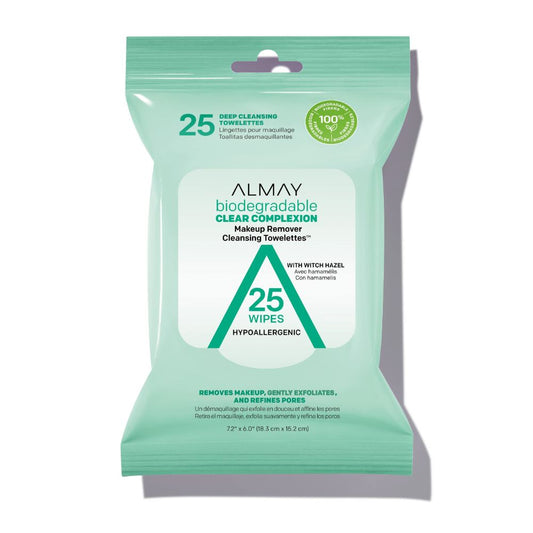 Almay Biodegradable Clear Complexion Makeup Remover Cleansing Towelettes - 25 ct