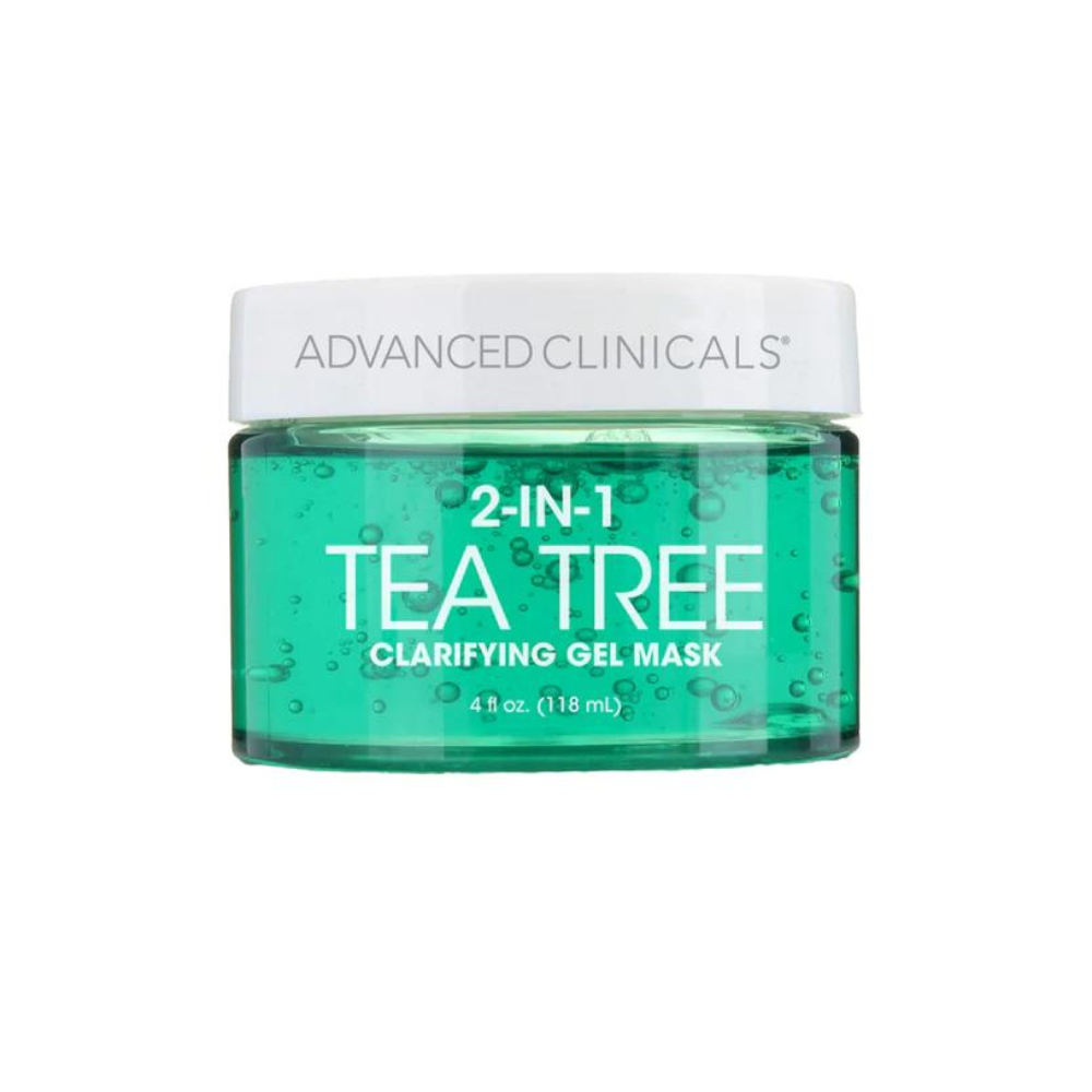 Advanced Clinicals 2-in-1 Tea Tree Clarifying Gel Mask 4 fl oz
