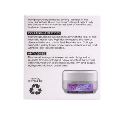 Advanced Clinicals Dark Circle Eye Cream Collagen + Peptide Corrector 1 oz