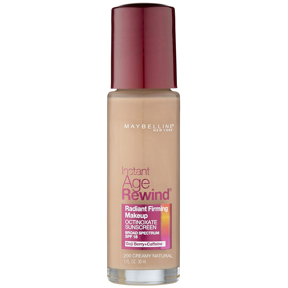 Maybelline New York Instant Age Rewind Radiant Firming Makeup, SPF 18, 1 fl. oz. 200 Creamy Natural