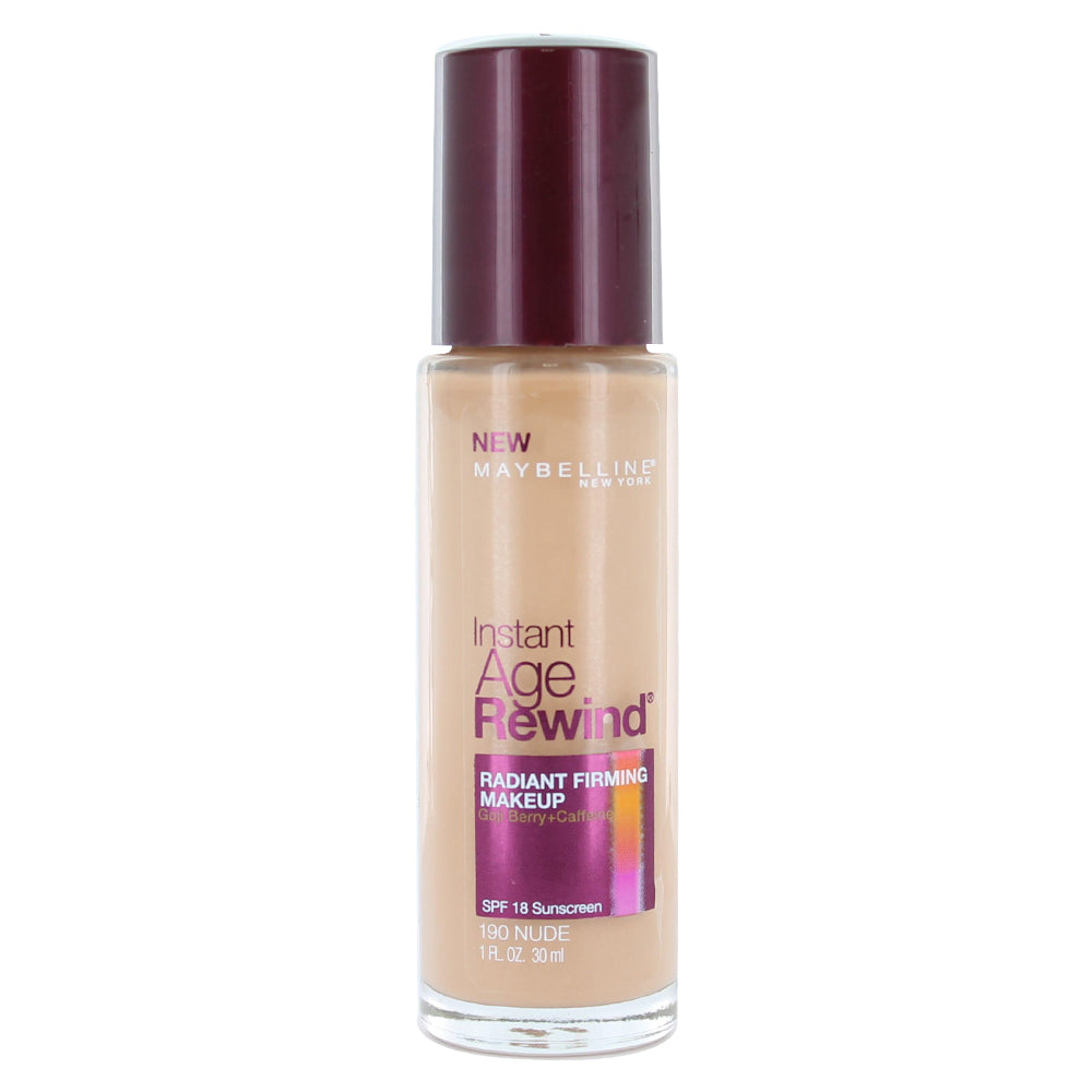 Maybelline New York Instant Age Rewind Radiant Firming Makeup, SPF 18, 1 fl. oz. 190 Nude