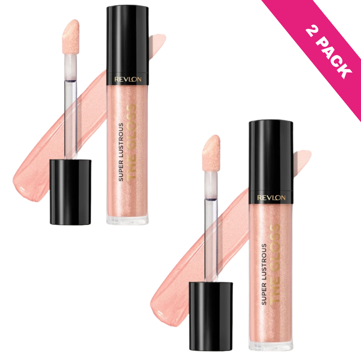 Revlon Super Lustrous Moisturizing Lip Gloss - 205 Snow Pink (2-Pack)