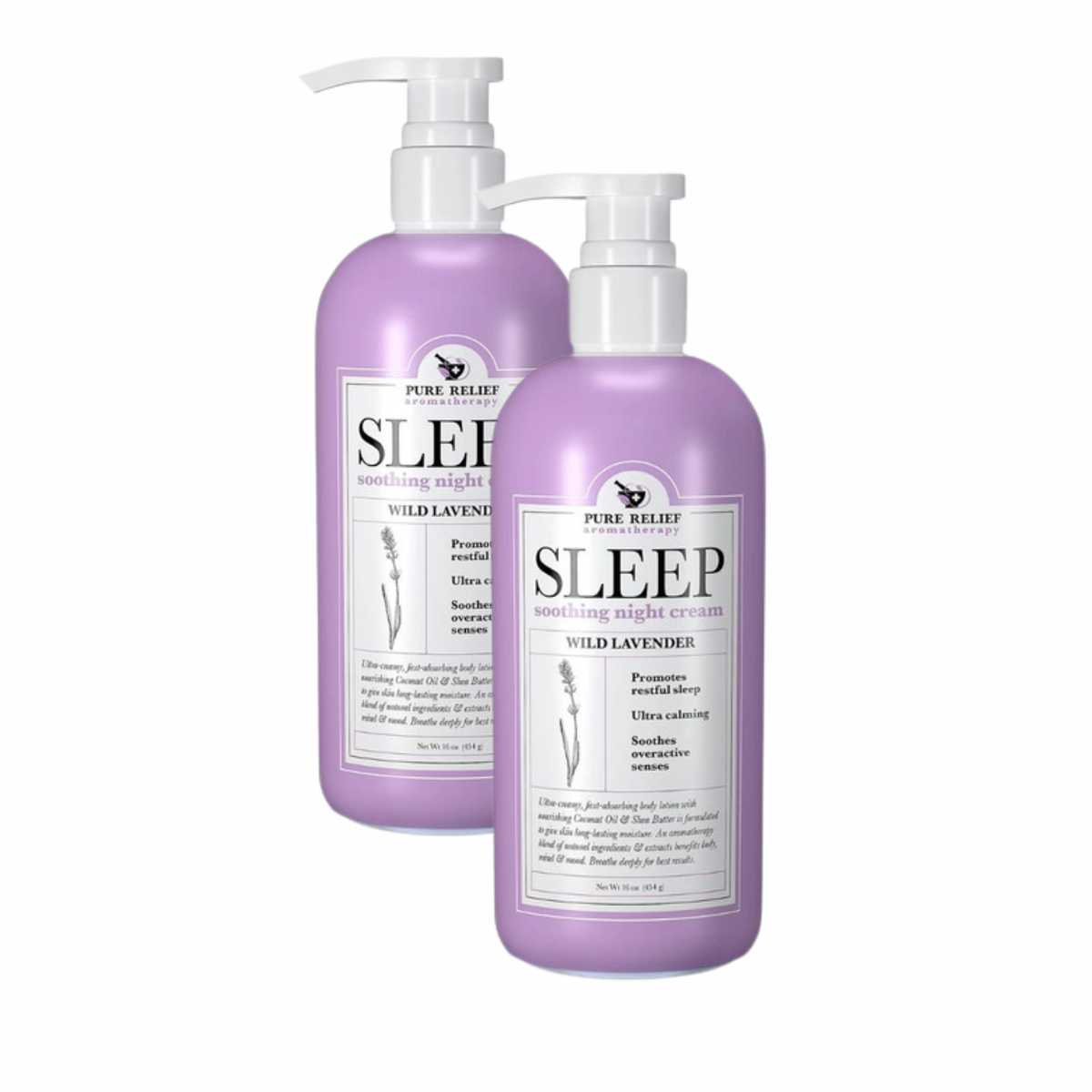 Pure Relief Sleep Soothing Night Cream Wild Lavender 16 oz (2-Pack)