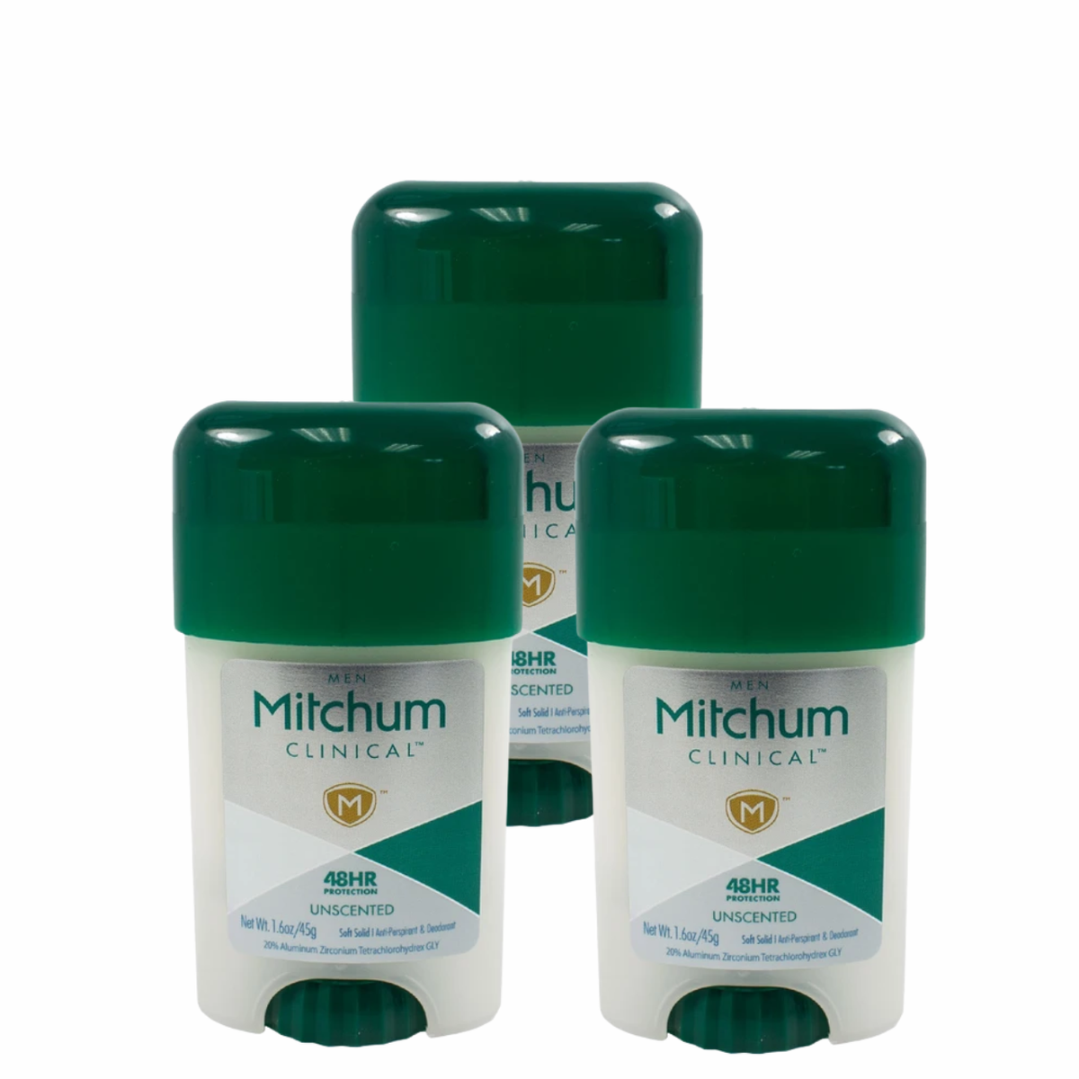 Mitchum Men Clinical Soft Solid Anti-Perspirant & Deodorant 1.6 oz - Unscented (3-Pack)