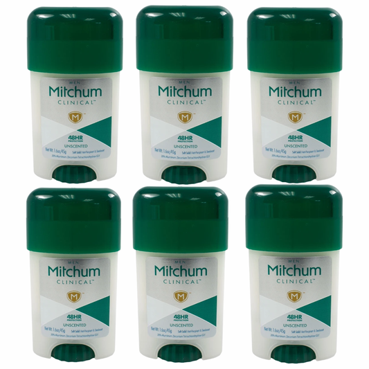 Mitchum Men Clinical Soft Solid Anti-Perspirant & Deodorant 1.6 oz - Unscented (6-Pack)