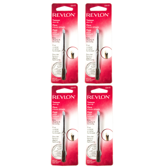 Revlon Slant Tip Tweezer 32610 (4-Pack)
