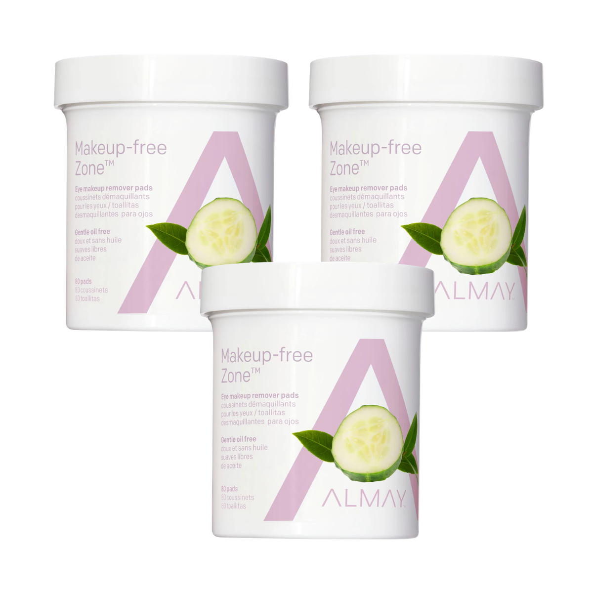 Almay Oil Free Gentle Eye Makeup Remover Pads, 80 ct (3-Pack)