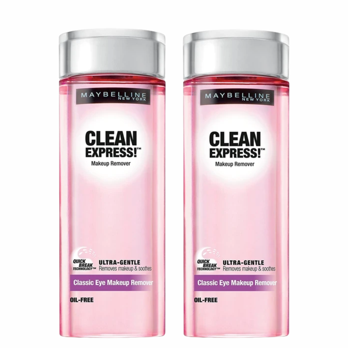 Maybelline Clean Express! Oil-Free Classic Eye Makeup Remover 4 oz (2-Pack)