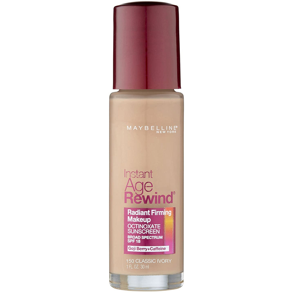 Maybelline New York Instant Age Rewind Radiant Firming Makeup, SPF 18, 1 fl. oz. 150 Classic Ivory