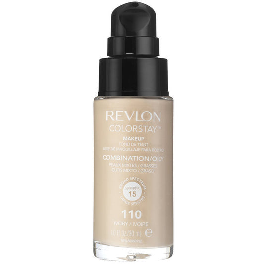 Revlon ColorStay Makeup PUMP, Combination/Oily Skin SPF 15 - 110 Ivory (2-Pack)