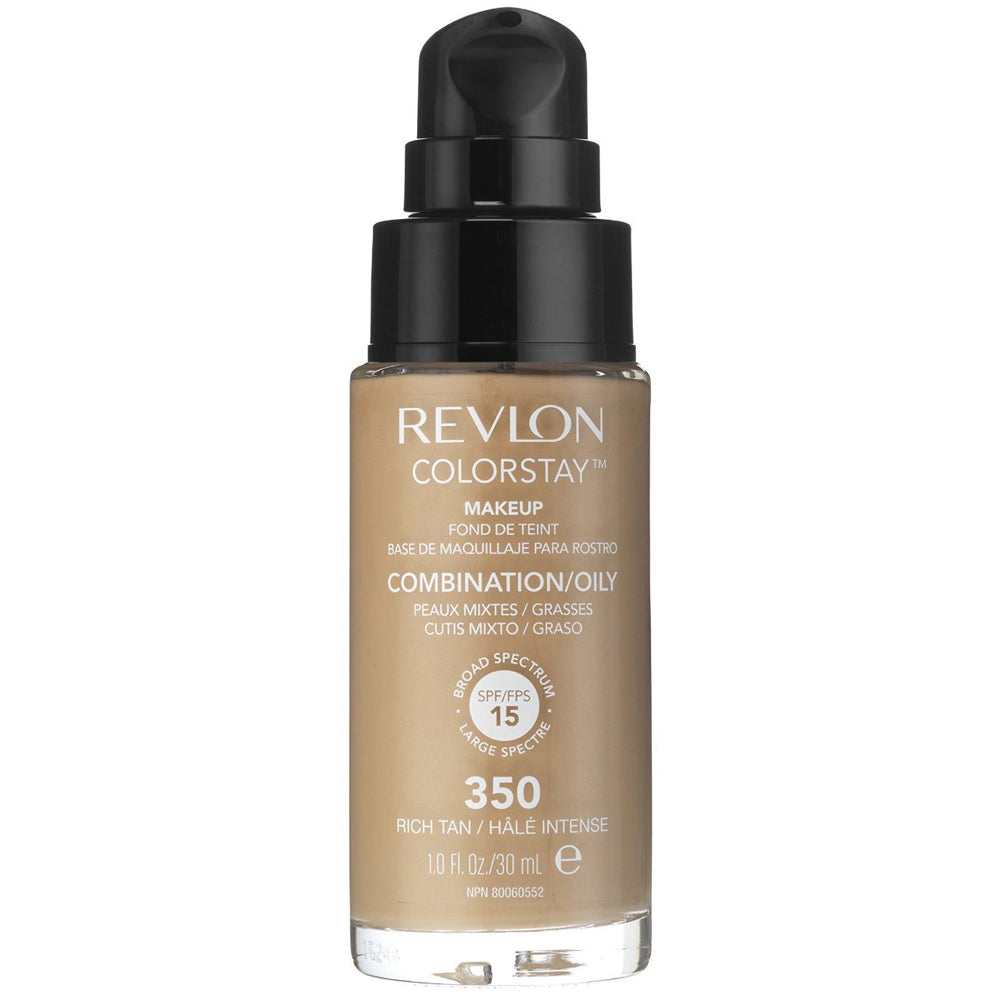 Revlon ColorStay Makeup PUMP, Combination/Oily Skin SPF 15 350 Rich Tan