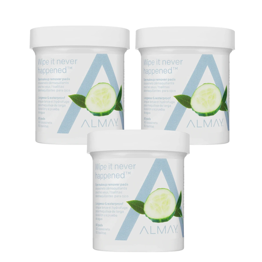 Almay Longwear & Waterproof Eye Makeup Remover Pads, 80 ct (3-Pack)