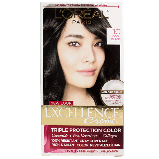 Loreal Excellence Triple Protection Color Creme Haircolor 1C Cool Black