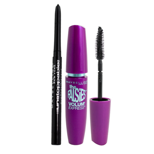 Maybelline Volum' Express Falsies Mascara & Unstoppable Eyeliner Value Pack 255VP Blackest Black
