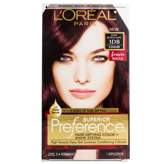 Loreal Superior Preference Fade Defying Color + Shine System 3DB Deep Burgundy