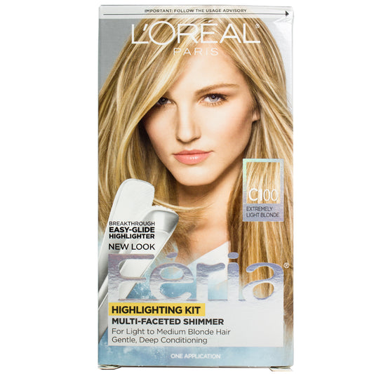 Loreal Feria Multi-Faceted Shimmering Highlighting Kit C100 Extremely Light Blonde