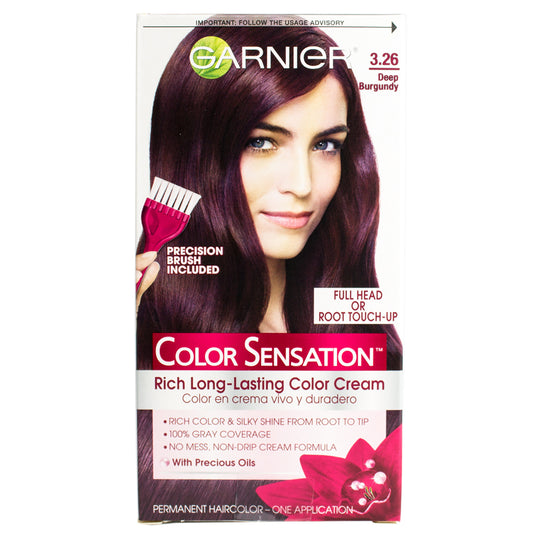 Garnier Color Sensation Rich Long Lasting Cream Haircolor 3.26 Deep Burgundy