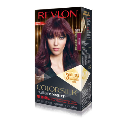 Revlon ColorSilk Buttercream All-in-One Permanent Haircolor 48BV Burgundy