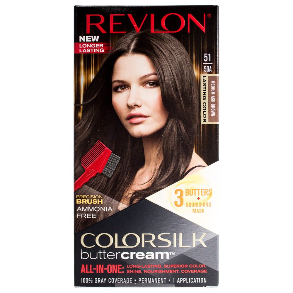 Revlon ColorSilk Buttercream All-in-One Permanent Haircolor 51 Medium Ash Brown