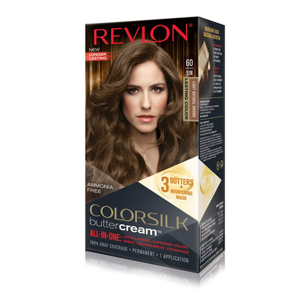 Revlon ColorSilk Buttercream All-in-One Permanent Haircolor 60 Light Natural Brown