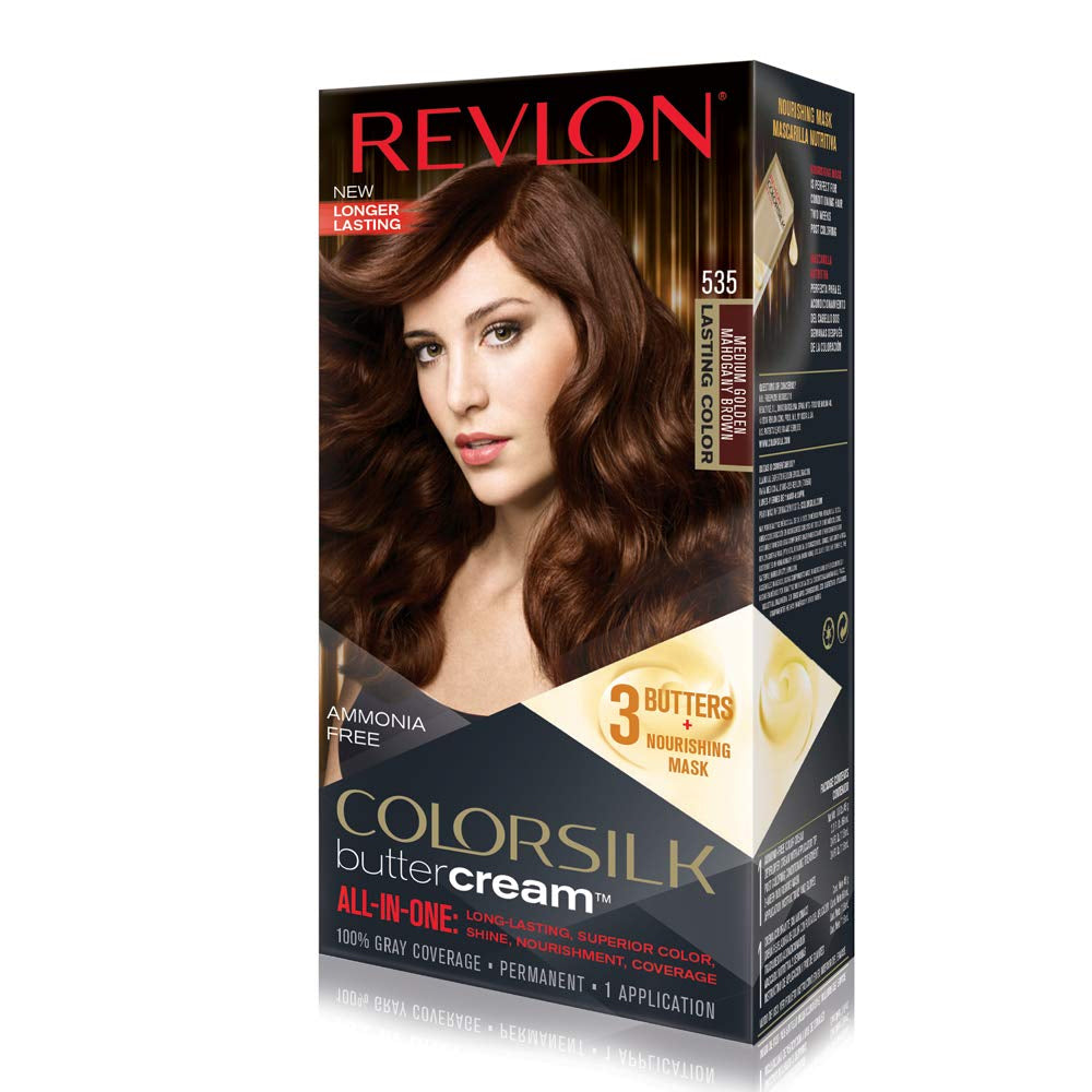 Revlon ColorSilk Buttercream All-in-One Permanent Haircolor 535 Medium Golden Mahogany Brown