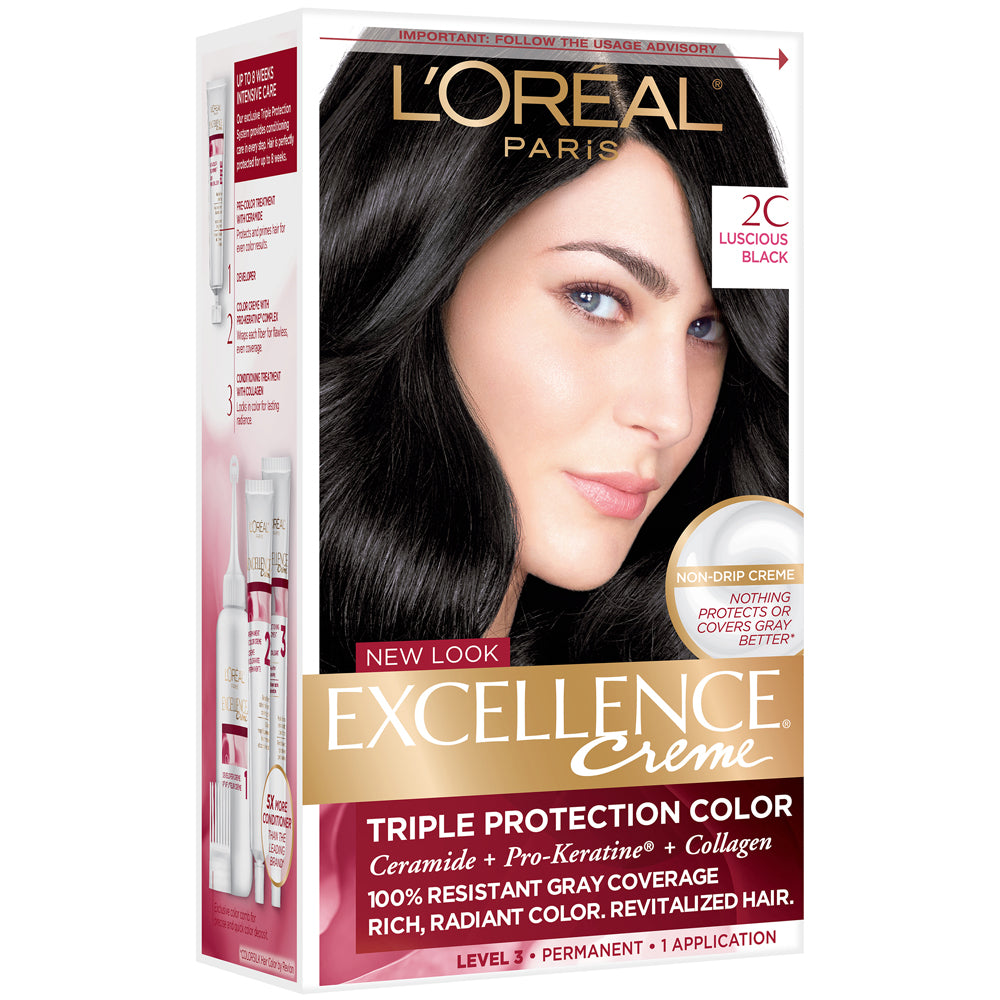 Loreal Excellence Triple Protection Color Creme Haircolor 2C Luscious Black