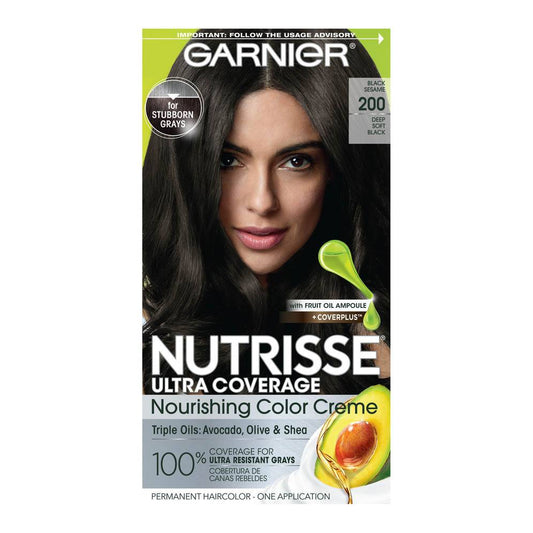 Garnier Nutrisse Ultra Coverage Nourishing Creme Hair Color 200 Black Sesame