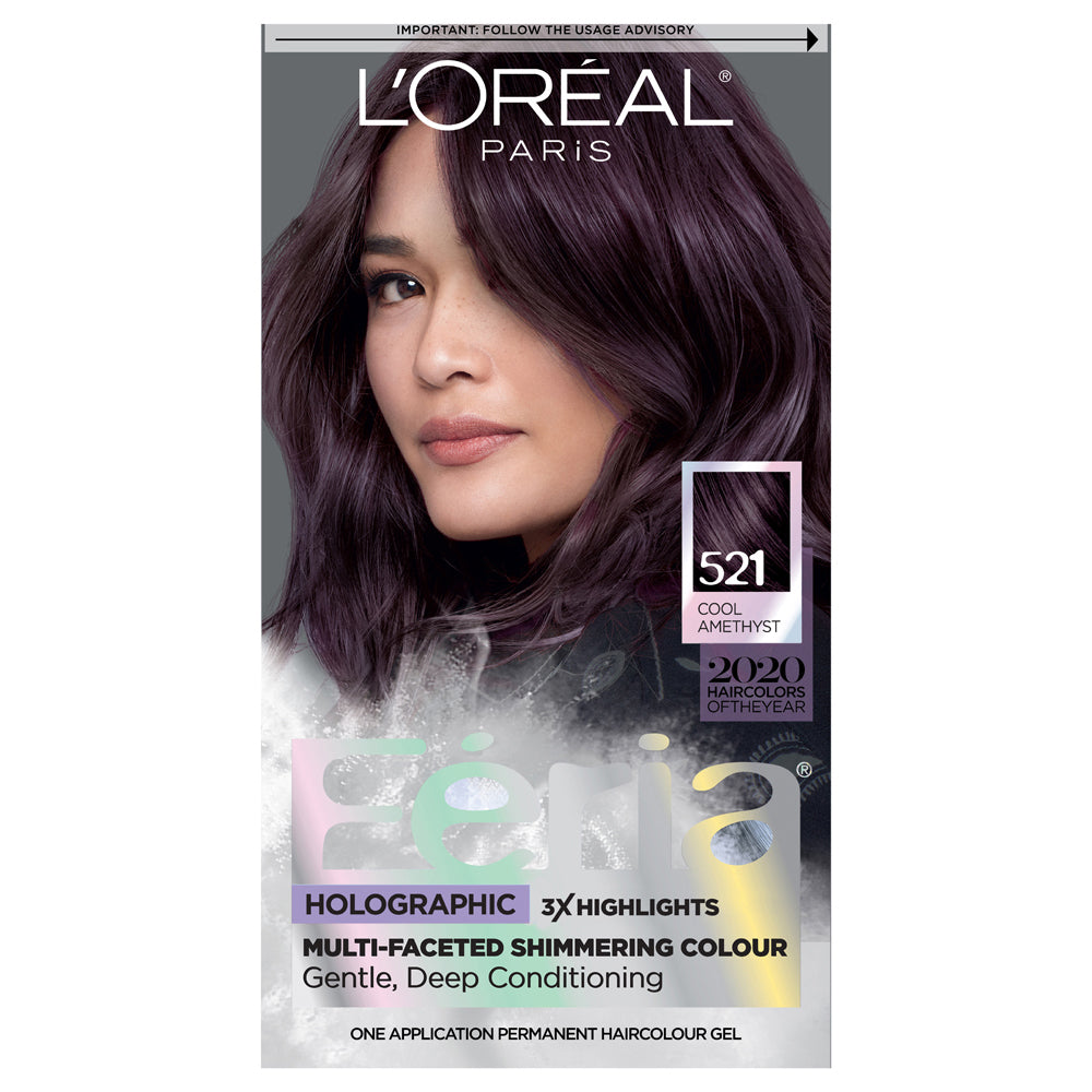 Loreal Feria High-Intensity Shimmering Color 521 Medium Cool Iridescent Brown (Cool Amethyst)