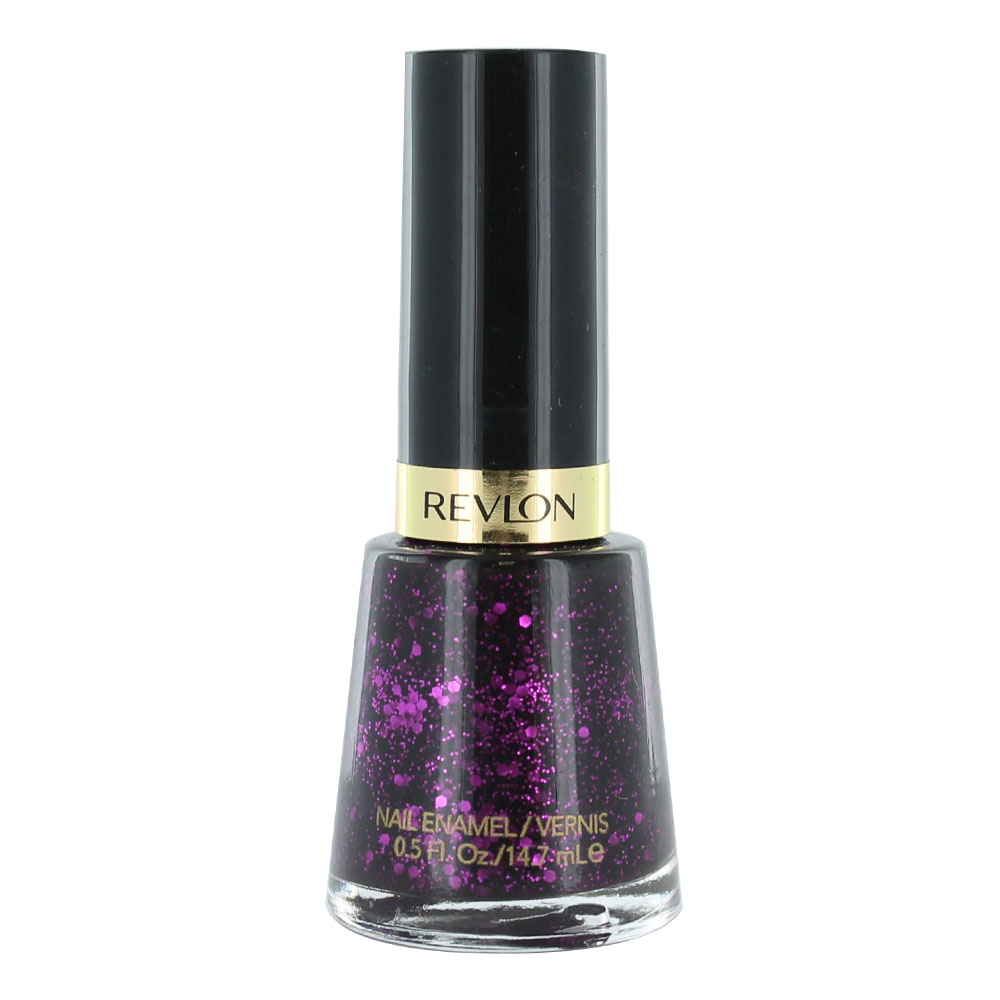 Revlon Nail Enamel, .5 fl. oz. 940 Facets of Fuchsia (Black w Fuchsia Glitter)