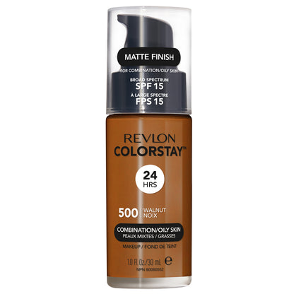 Revlon ColorStay Makeup PUMP, Combination/Oily Skin SPF 15 500 Walnut