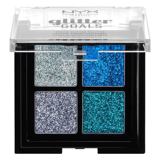 NYX Glitter Goals Cream Glitter Palette Quad 01 Glacier
