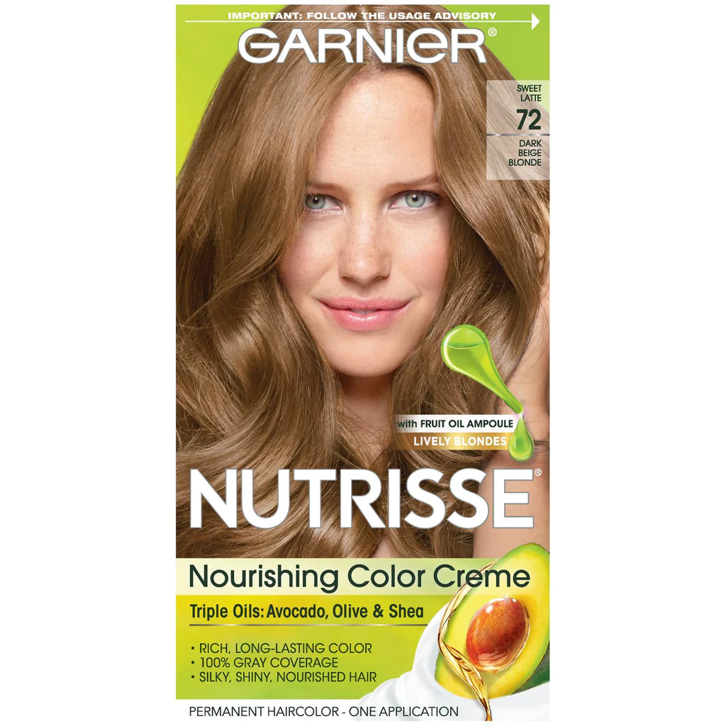 Garnier Nutrisse Nourishing Color Creme Haircolor 72 Dark Beige Blonde (Sweet Latte)